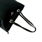 Prada Tessuto Nylon Leather Tote Shoulder Bag Black — view 4