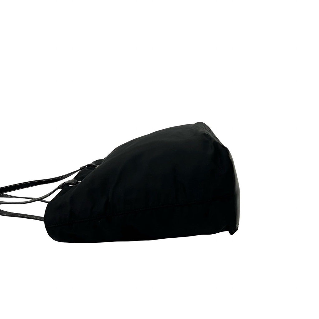 Prada Tessuto Nylon Leather Tote Shoulder Bag Black — view 5