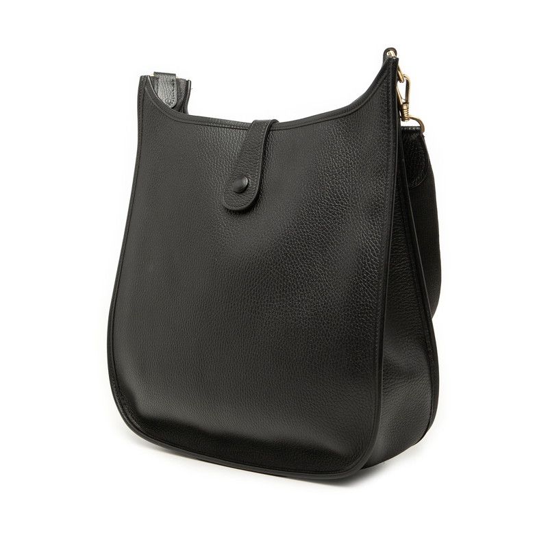 Hermes Evelyne 1 GM Crossbody Shoulder Bag Black Togo