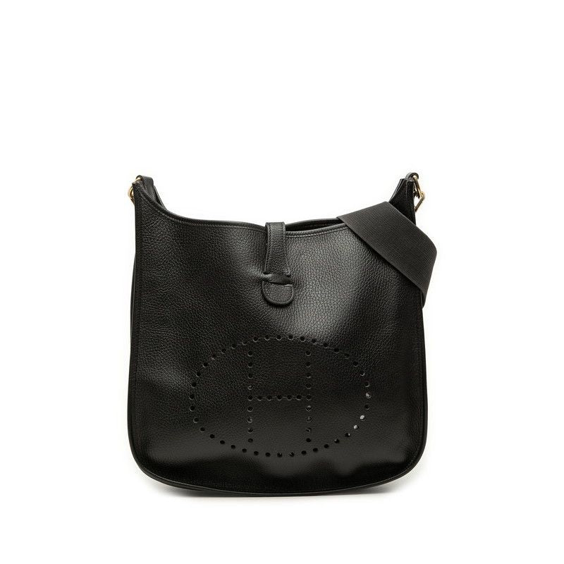 Hermes Evelyne 1 GM Crossbody Shoulder Bag Black Togo