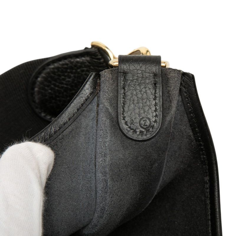 Hermes Evelyne 1 GM Crossbody Shoulder Bag Black Togo