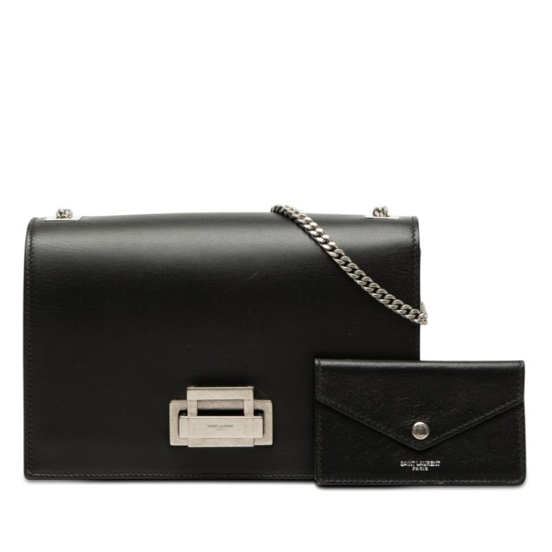 Saint Laurent Crossbody Chain Shoulder Bag Black Leather