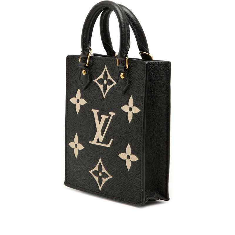 Louis Vuitton Monogram Empreinte Petite Sac Plat 2-Way Shoulder Bag Noir Black