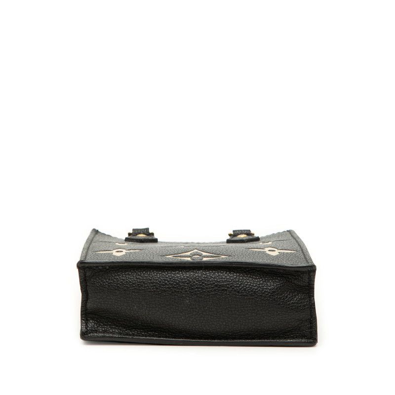 Louis Vuitton Monogram Empreinte Petite Sac Plat 2-Way Shoulder Bag Noir Black