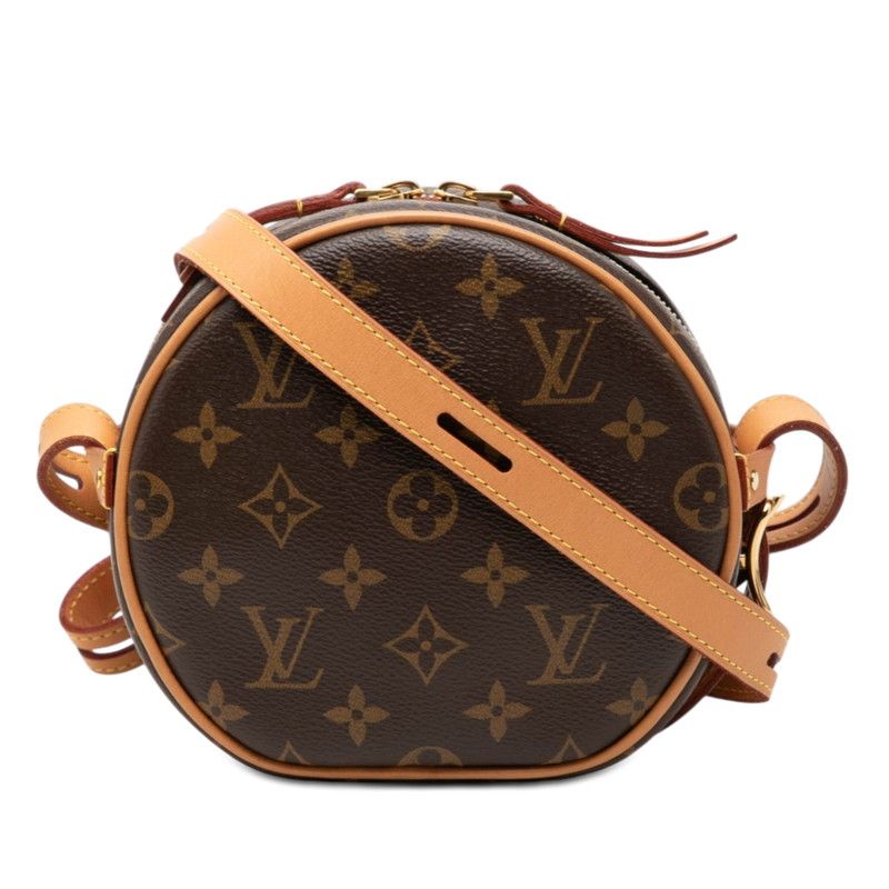 Louis Vuitton Monogram Boite Chapeau Small PM Shoulder Bag Brown Leather