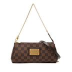 Louis Vuitton Damier Chain 2-Way Shoulder Bag Brown Leather