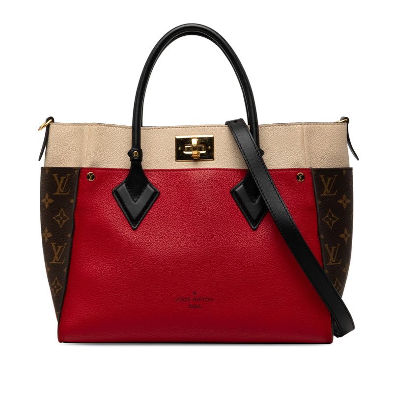 Louis Vuitton Monogram on My Side MM 2-Way Shoulder Bag Rouge Rabbit Brown