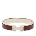 Hermes Clic PM Bracelet Bangle Silver Bordeaux Metal
