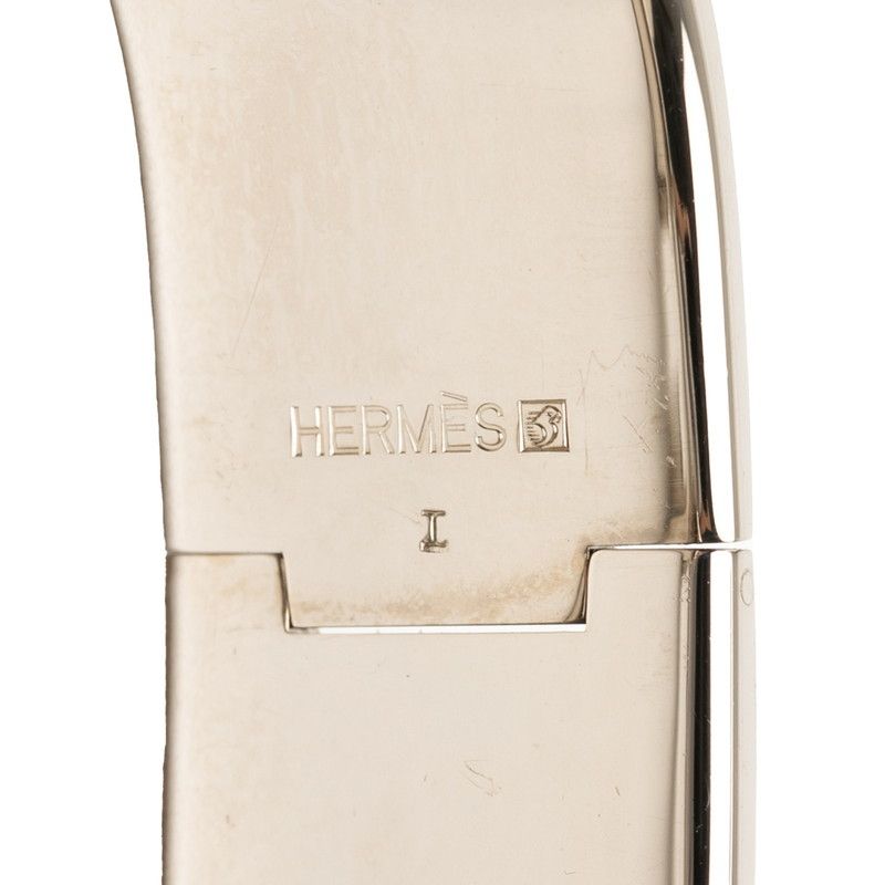 Hermes Clic Clac PM Bracelet Silver White Metal Enamel