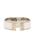 Hermes Clic Clac PM Bracelet Silver White Metal Enamel