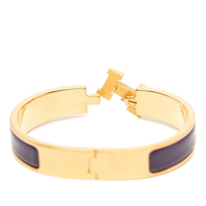 Hermes Clic PM Bracelet Gold Purple Plated Enamel