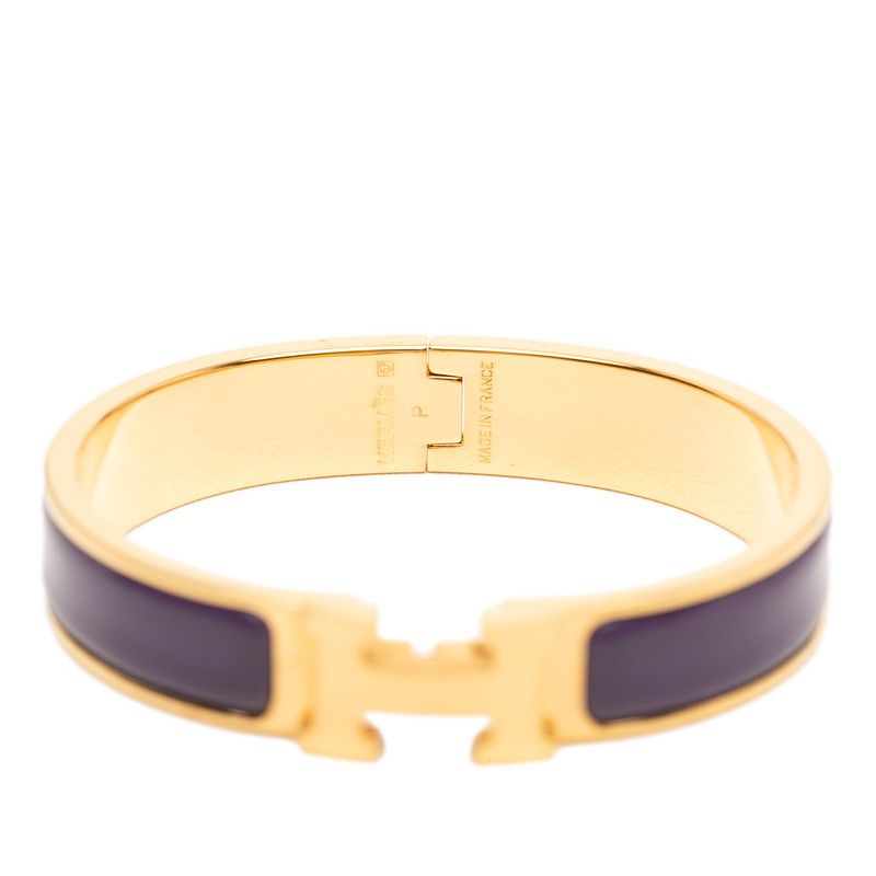 Hermes Clic PM Bracelet Gold Purple Plated Enamel