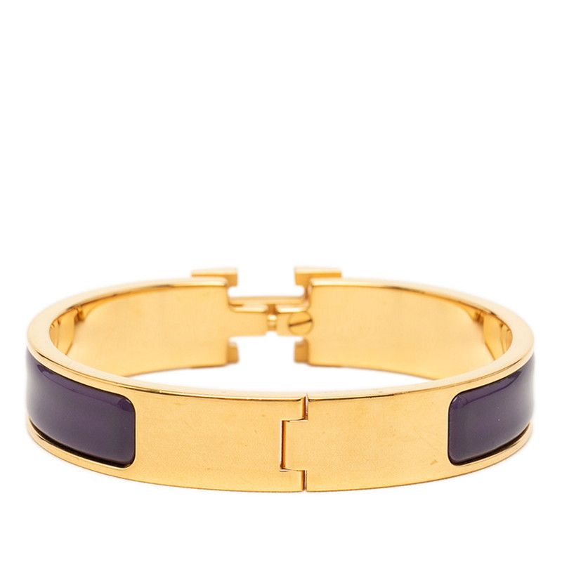 Hermes Clic PM Bracelet Gold Purple Plated Enamel