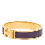 Hermes Clic PM Bracelet Gold Purple Plated Enamel