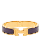 Hermes Clic PM Bracelet Gold Purple Plated Enamel