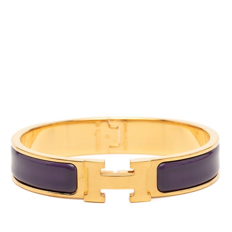 Hermes Clic PM Bracelet Gold Purple Plated Enamel