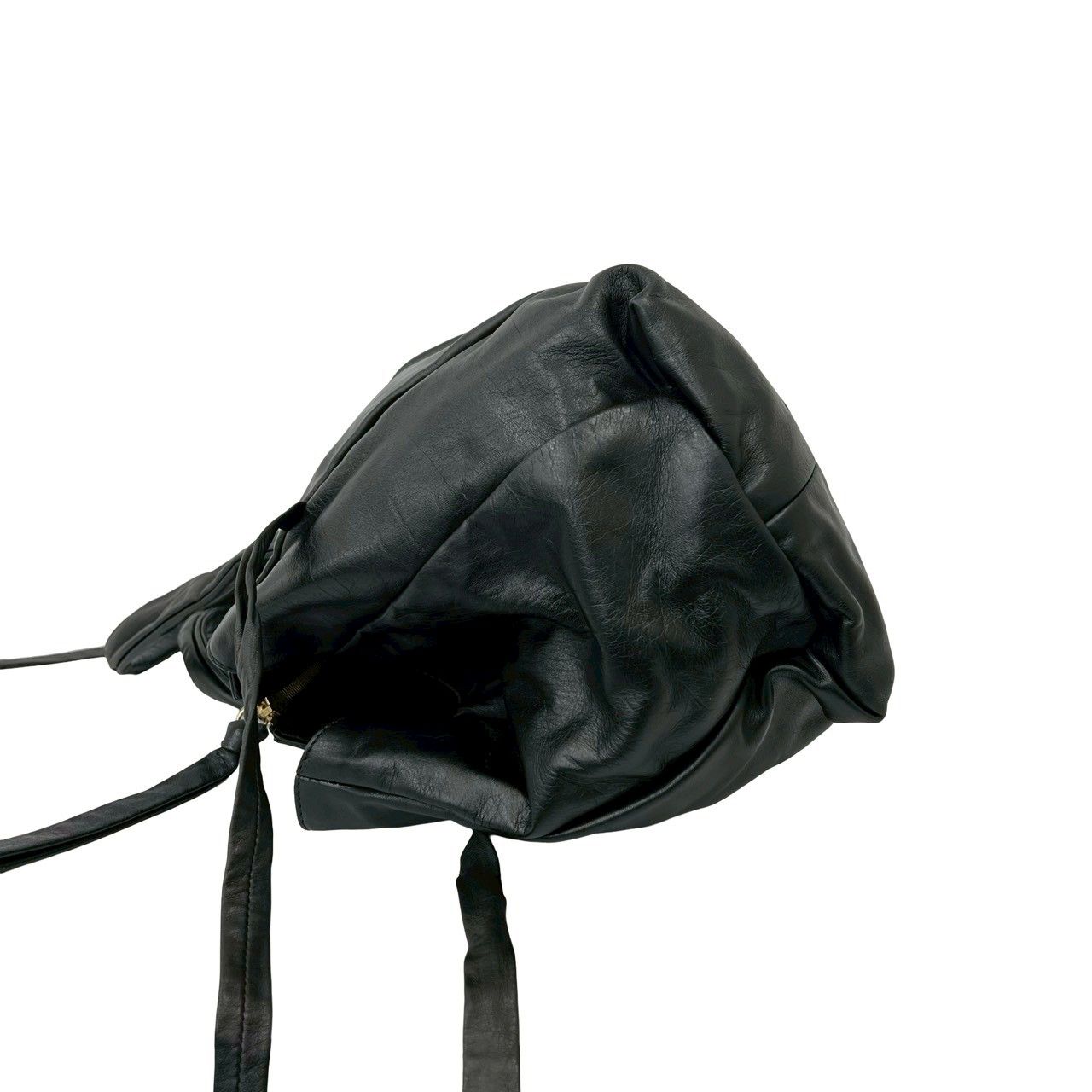 Gucci Hysteria Logo Ribbon Motif Leather Mini Boston Bag Black — view 5