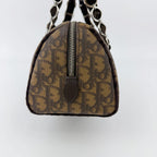 Dior Trotter Flower Charm Handbag Leather Brown Silver Vintage — view 6