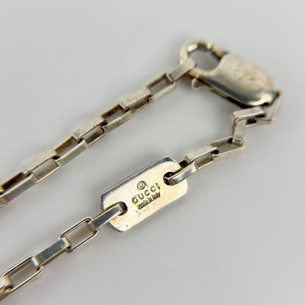 Gucci Plate Chain Necklace Silver Vintage — view 4