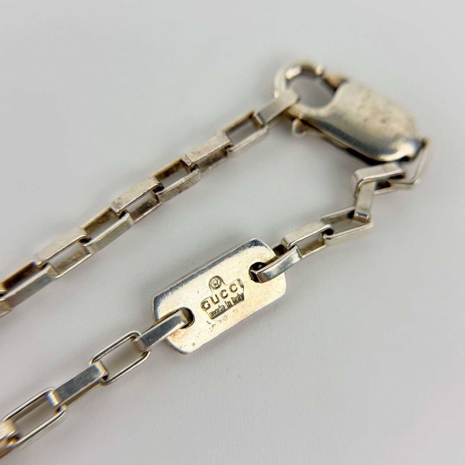 Gucci Plate Chain Necklace Silver Vintage — view 4