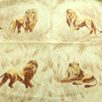 Hermes Lions Dans la Savane Shawl Lion Pattern Beige Brown Scarf — view 5