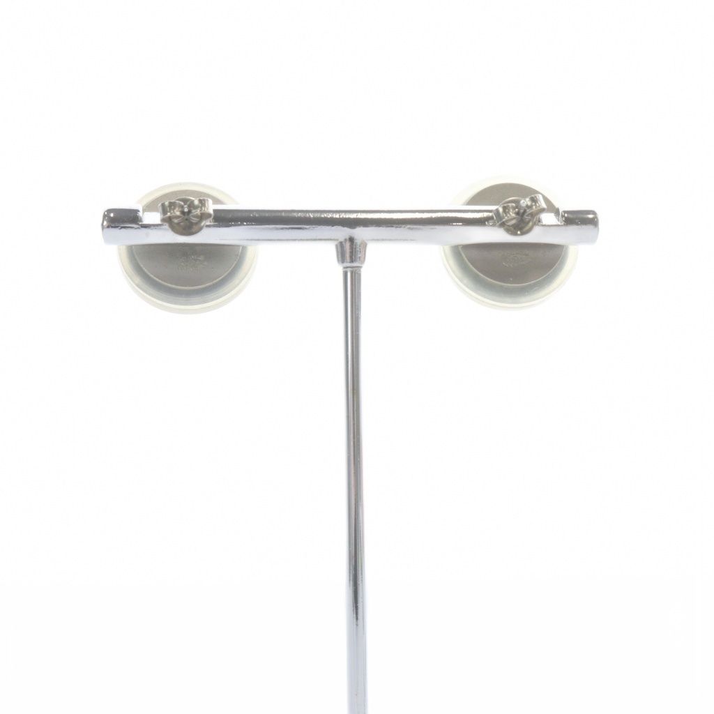 Chanel CC Logo Earrings for Both Ears Gray Silver — view 6