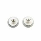 Chanel CC Logo Earrings for Both Ears Gray Silver — view 2