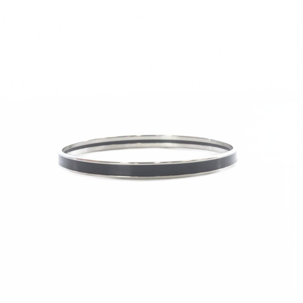 Hermes Uni Enamel Bracelet Bangle Black — view 3