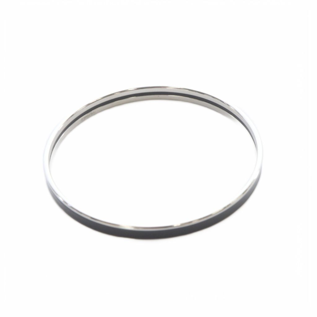Hermes Uni Enamel Bracelet Bangle Black — view 4