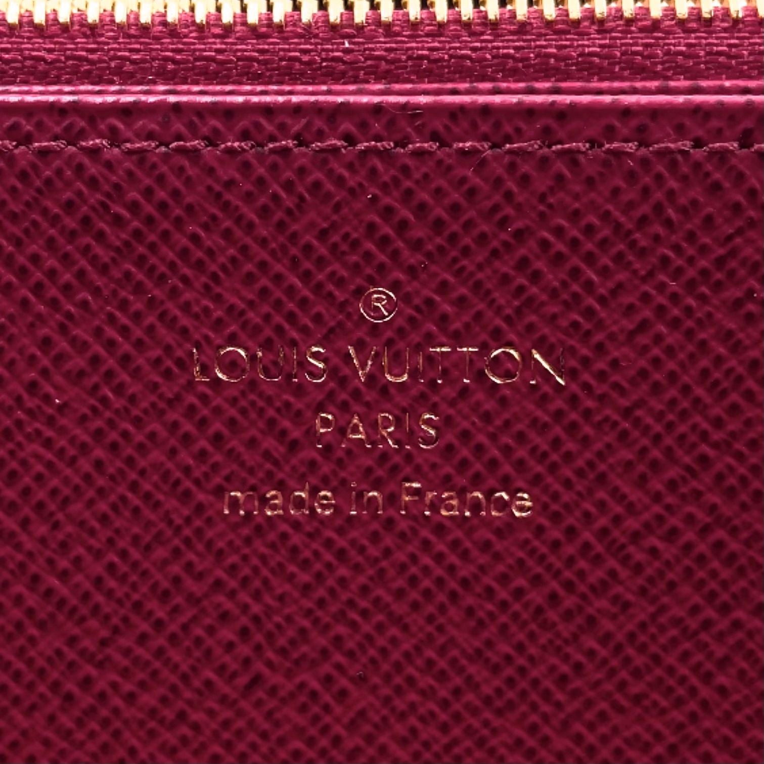 Louis Vuitton Zippy Wallet Monogram Fuchsia Leather Pink Purple Brown Round Gold — view 4