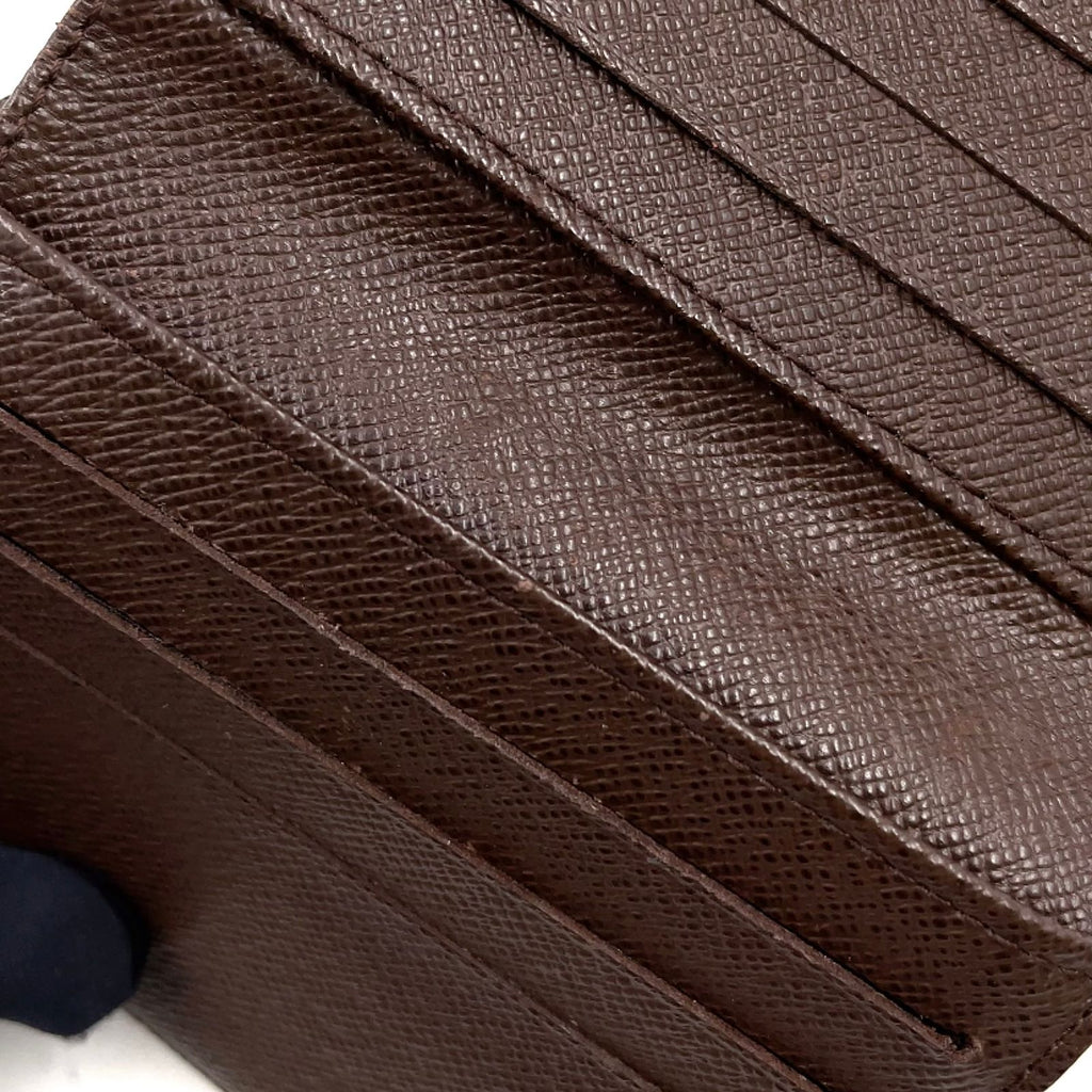 Louis Vuitton Portefeuille Elise Damier Ebene Leather with Initials Brown Hook — view 6