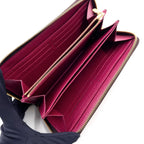 Louis Vuitton Zippy Wallet Monogram Fuchsia Leather Pink Purple Brown Round Gold — view 3