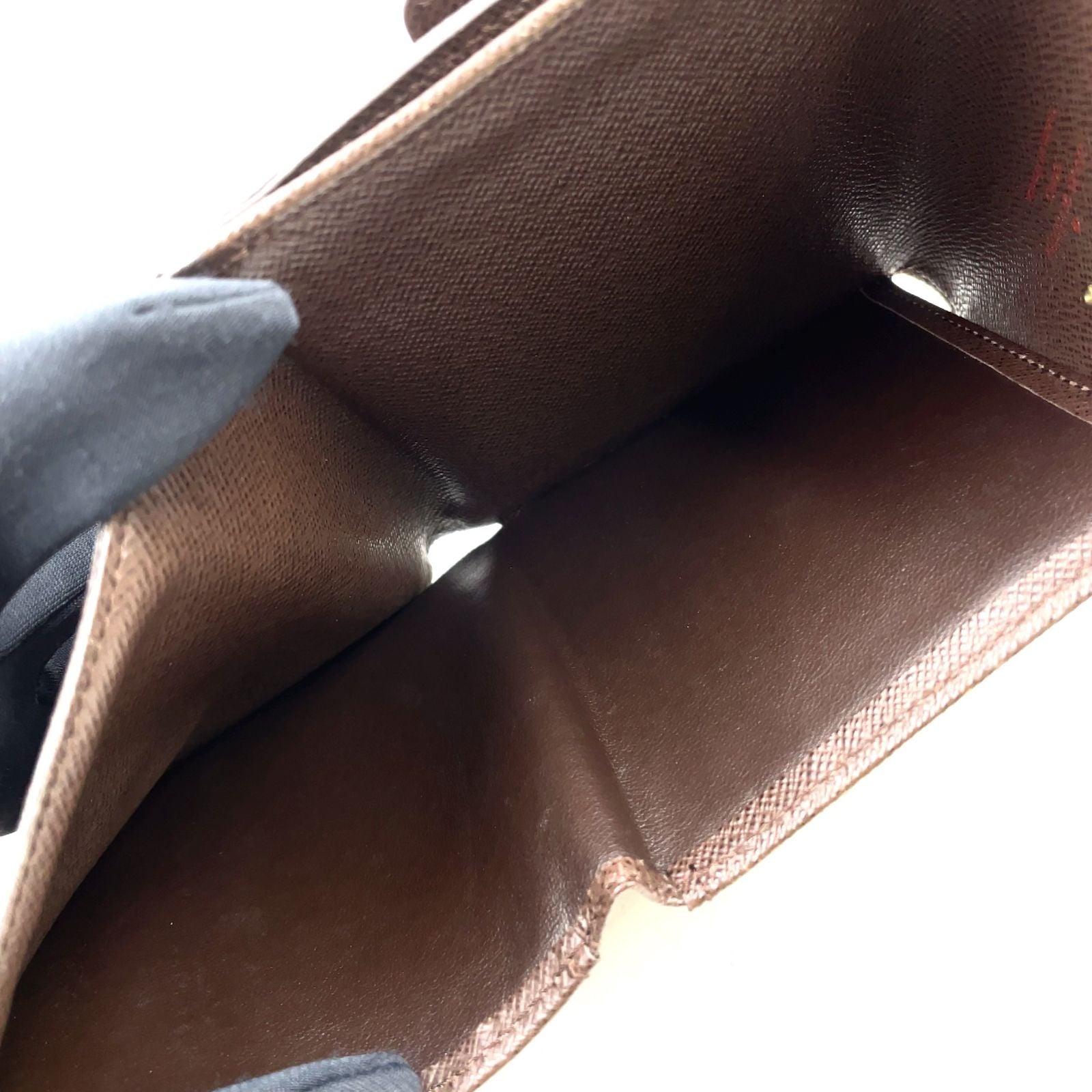 Louis Vuitton Portefeuille Elise Damier Ebene Leather with Initials Brown Hook — view 9