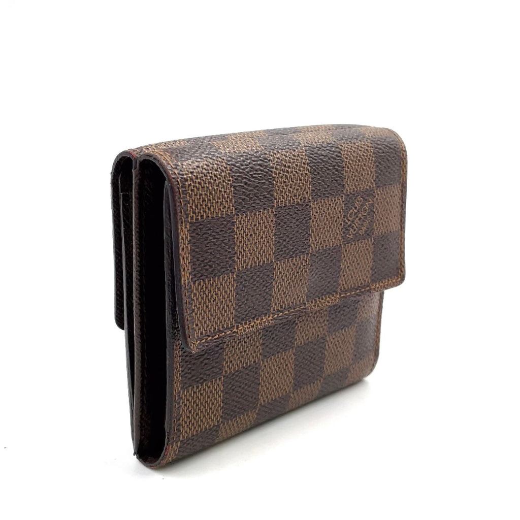 Louis Vuitton Portefeuille Elise Damier Ebene Leather with Initials Brown Hook — view 2