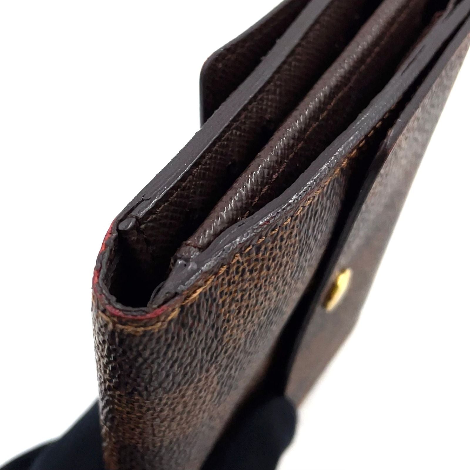 Louis Vuitton Portefeuille Elise Damier Ebene Leather with Initials Brown Hook — view 7