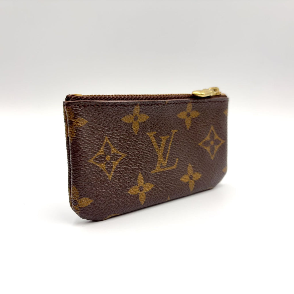 Louis Vuitton Pochette Cles Monogram Leather Brown Coin Case Gold — view 2