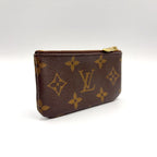 Louis Vuitton Pochette Cles Monogram Leather Brown Coin Case Gold — view 2