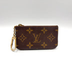 Louis Vuitton Pochette Cles Monogram Leather Brown Coin Case Gold — view 5