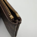 Louis Vuitton Pochette Cles Monogram Leather Brown Coin Case Gold — view 8