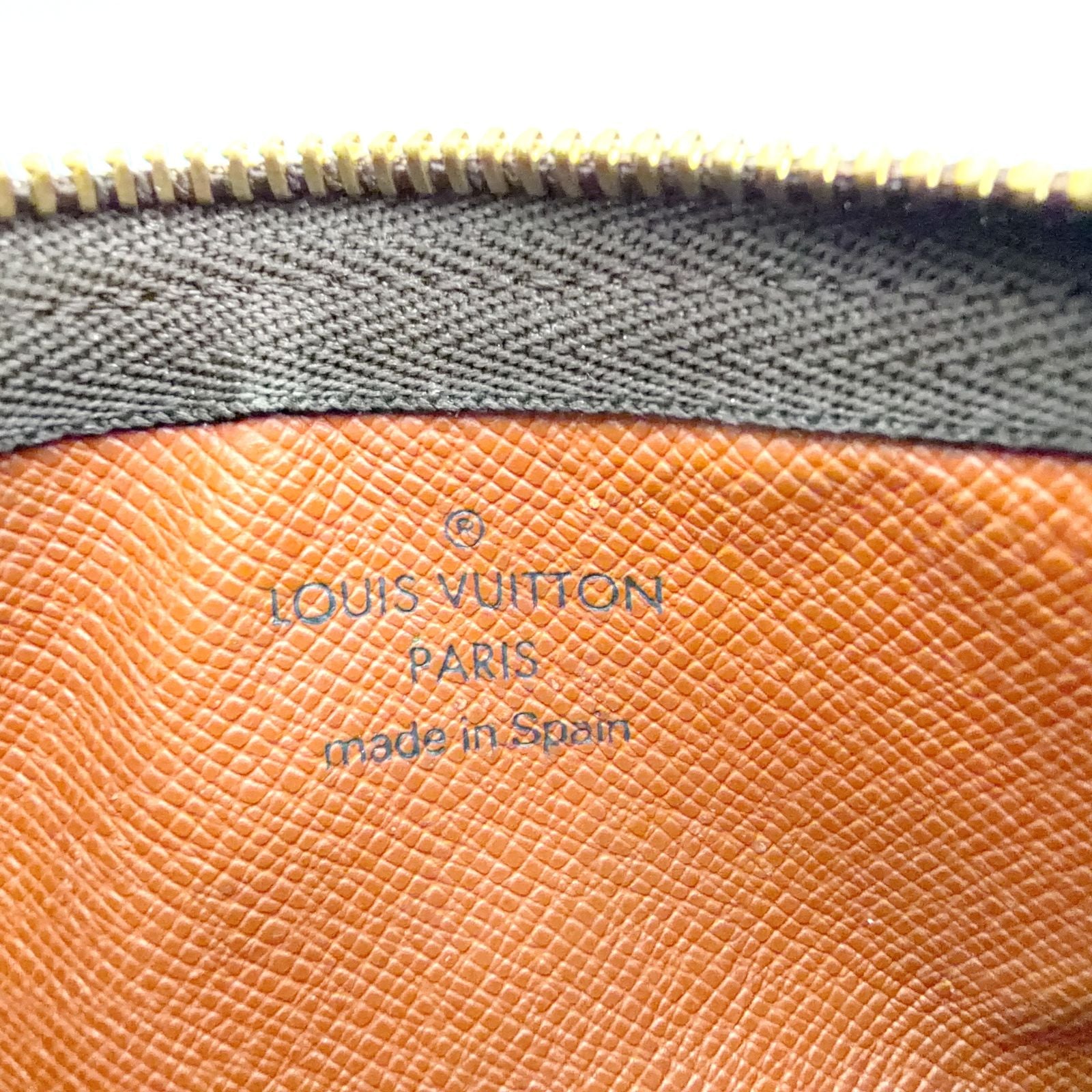 Louis Vuitton Pochette Cles Monogram Leather Brown Coin Case Gold — view 4