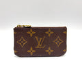 Louis Vuitton Pochette Cles Monogram Leather Brown Coin Case Gold