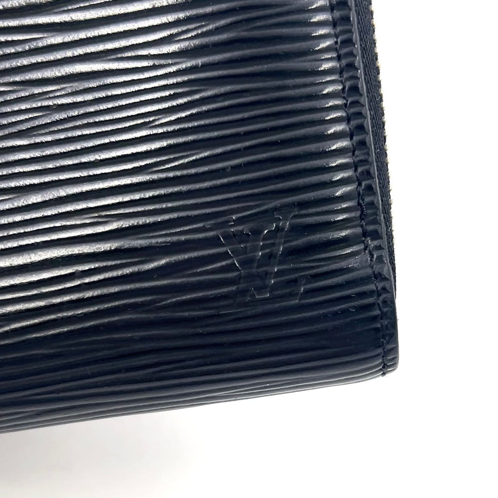 Louis Vuitton Zippy Coin Purse Epi Noir Leather Black Case Silver — view 6