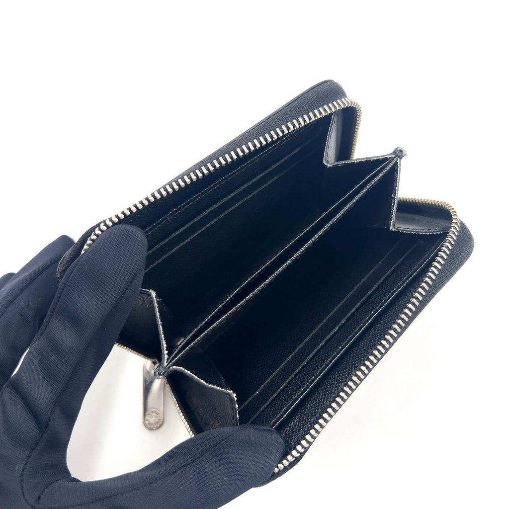Louis Vuitton Zippy Coin Purse Epi Noir Leather Black Case Silver — view 3