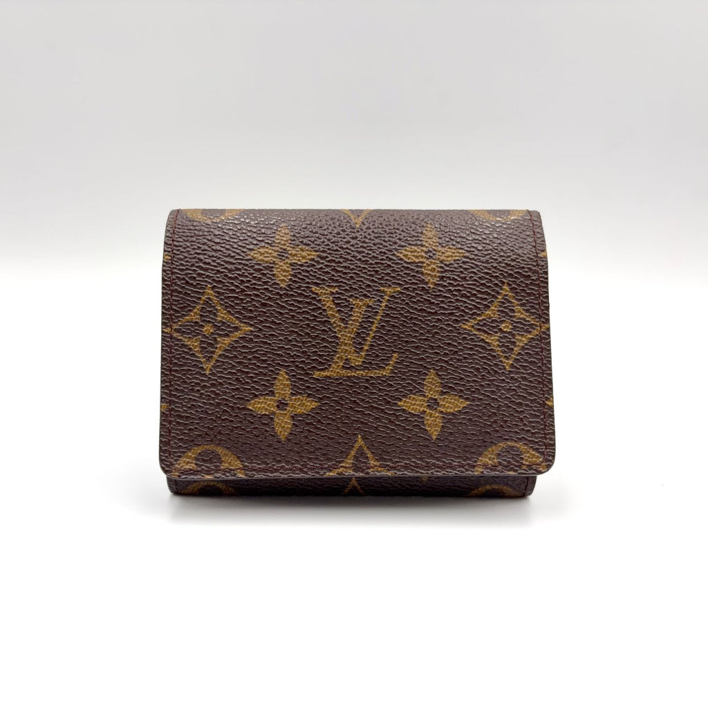Louis Vuitton Envelope Carte de Visite Monogram Leather Brown Card Case