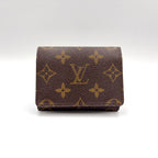 Louis Vuitton Envelope Carte de Visite Monogram Leather Brown Card Case