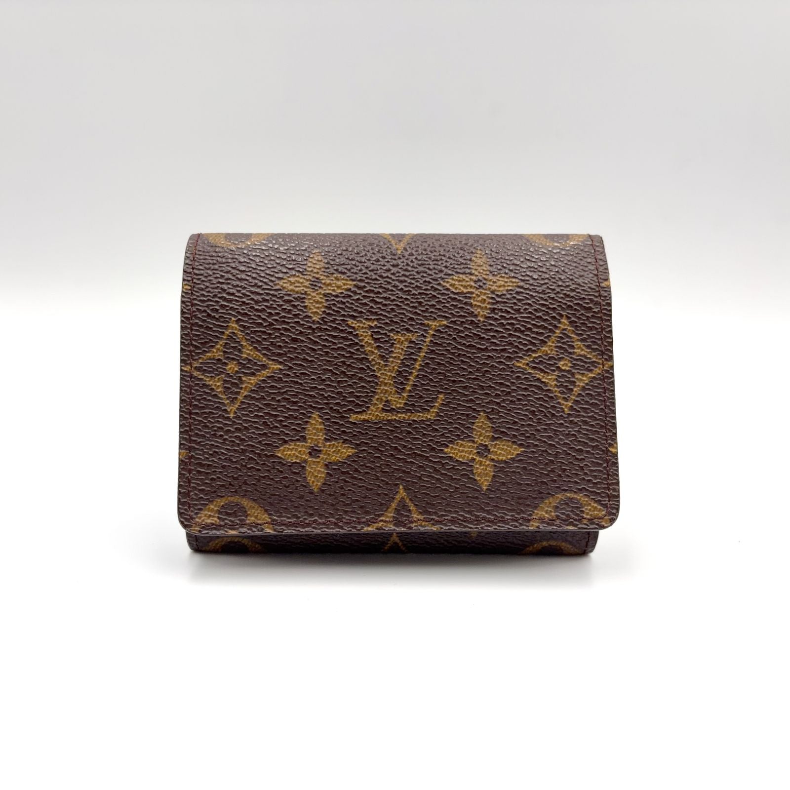 Louis Vuitton Envelope Carte de Visite Monogram Leather Brown Card Case