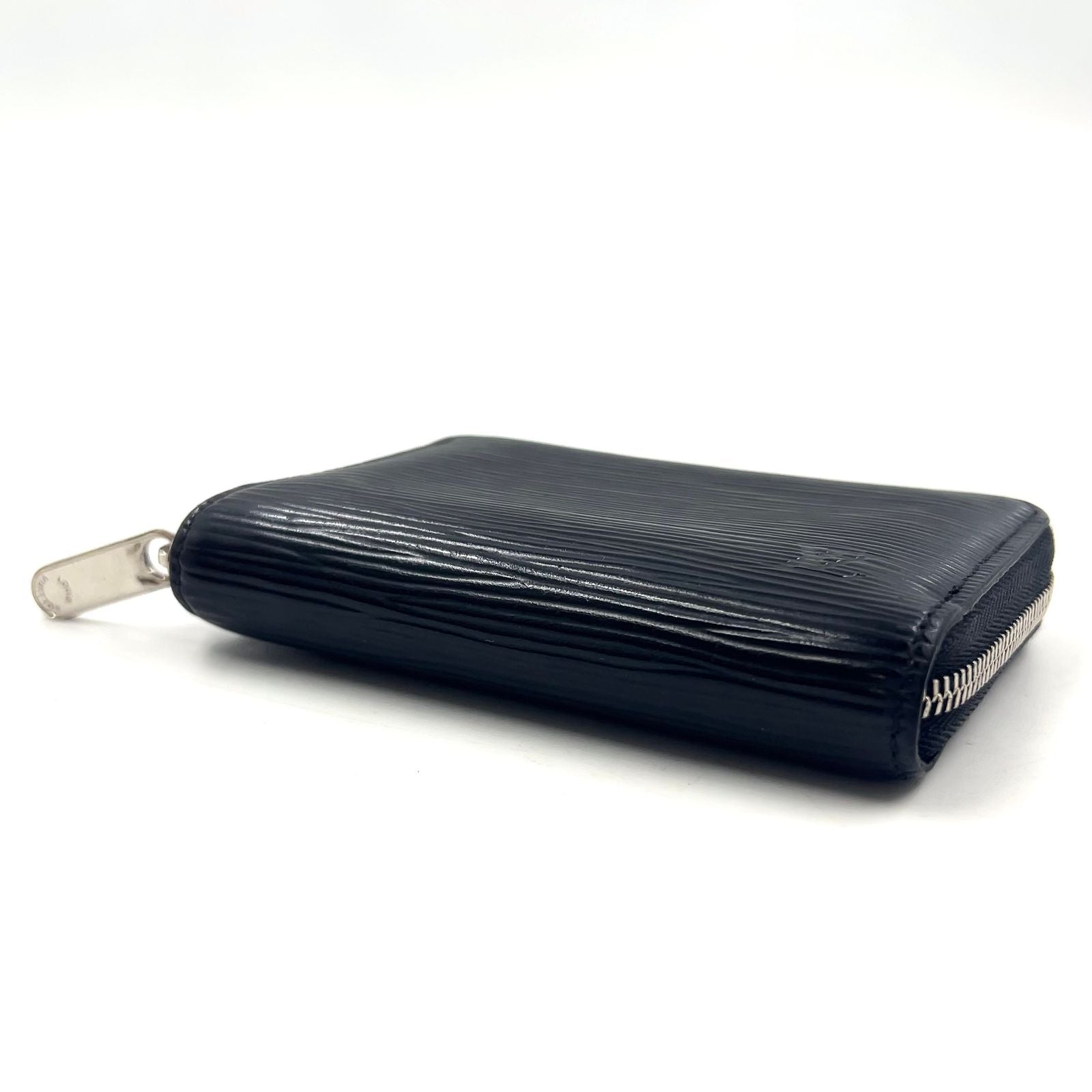 Louis Vuitton Zippy Coin Purse Epi Noir Leather Black Case Silver — view 5