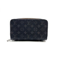 Louis Vuitton Zippy XL Monogram Eclipse Leather Black Round Wallet Gold