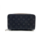Louis Vuitton Zippy XL Monogram Eclipse Leather Black Round Wallet Gold