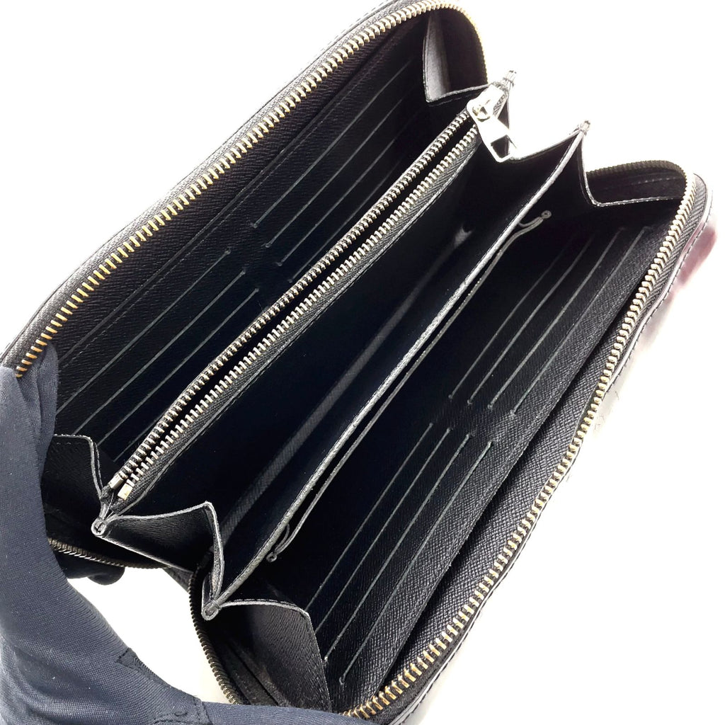 Louis Vuitton Zippy XL Monogram Eclipse Leather Black Round Wallet Gold — view 3